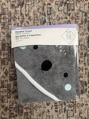 Anko Hooded Baby Towel - Gray with Polka Dots